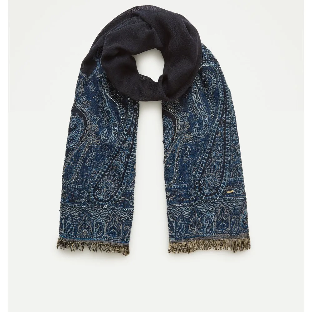 Echarpe con línea de lentejuelas bordadas - Latouche - FashionsVida