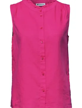 SOL_Buttoned blouse top w fril female - 40 - FashionsVida