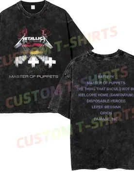 Summer Vintage Cotton Washed Master of Puppets T-Shirt Black By Metallicat Loose T Shirts Men Y2K Hip Hop Top Tee - Aliexpress - FashionsVida