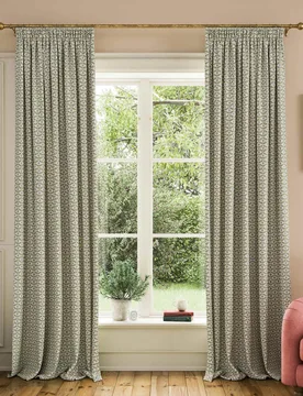 Floral Foulard Pure Cotton Pencil Pleat Curtains Cream Mix - Joules - FashionsVida