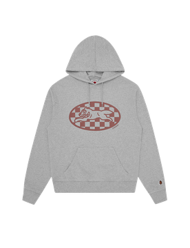 Checker Running Dog Popover Hood - Heather