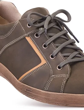 Ashley Men's Extra Wide Shoes for Swollen Feet - Dark Olive - Size: 12 XXW - Cosyfeet - FashionsVida