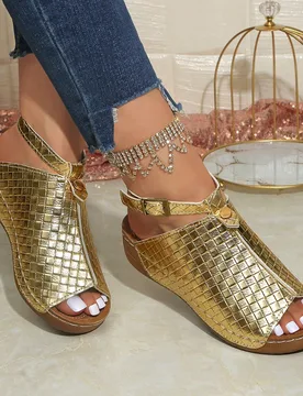 Nuevas sandalias planas de primavera/verano para estudiantes, zapatos de mujer con suela gruesa y cosida (los cordones se pueden quitar y ajustar libr - Shein - FashionsVida