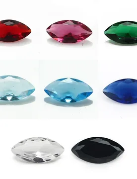 Size 1.5x3~8x16mm Marquise Shape Loose Glass Stone Synthetic Gems Rose Red Sea Blue Green White Black Garnet - Aliexpress - FashionsVida