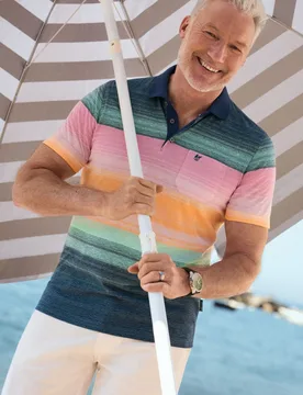 Mulitcolour Jacquard-Streifen H Pol male - XXXL - FashionsVida