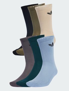 Calze Trefoil Cushion Crew (6 paia) 37-39 Wonder Beige / Medium Dark Khaki / Aurora Ivy
