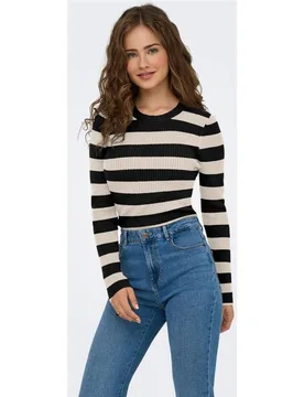 Jersey de mujer de manga larga y cuello redondo - Only - FashionsVida