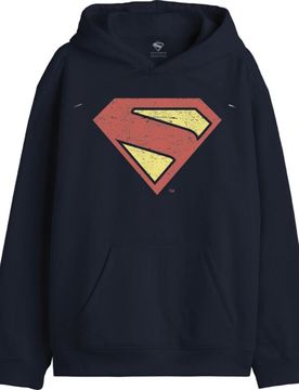 DC Comics Kapuzenpullover - Logo - Vintage - S bis XXL - für Männer - Größe XXL - navy - Lizenzierter Fanartikel - Männer - male