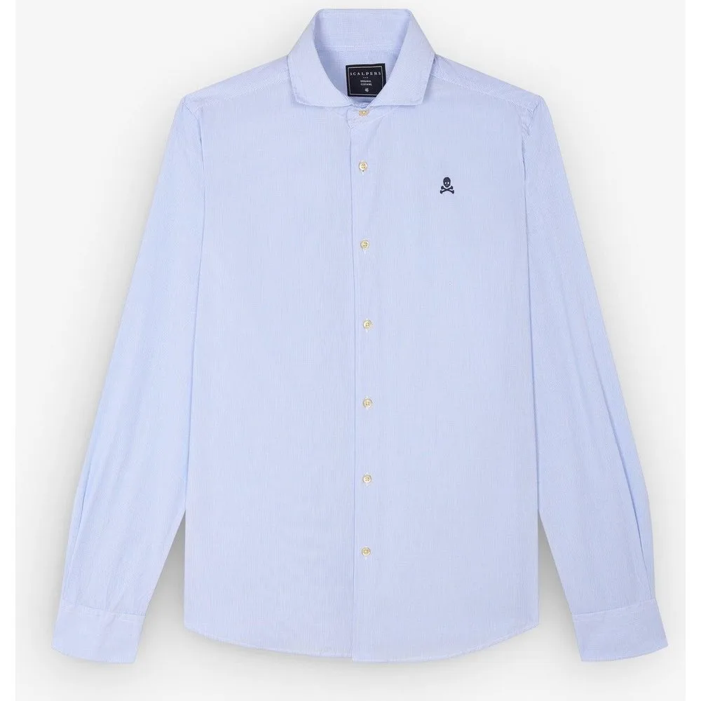 Camisa de hombre regular fit con microestampado de cuadros - Scalpers - FashionsVida
