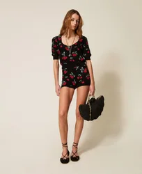 Short en maille avec imprimé