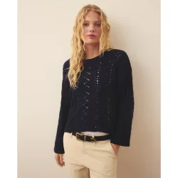 Jersey de mujer con cintas caladas