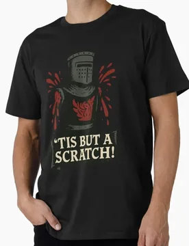 Black Knight - It's just a scratch! Monty Python Funny gift T shirt for men Large size Tops 100% cotton printed Clothes S-6XL - Aliexpress - FashionsVida