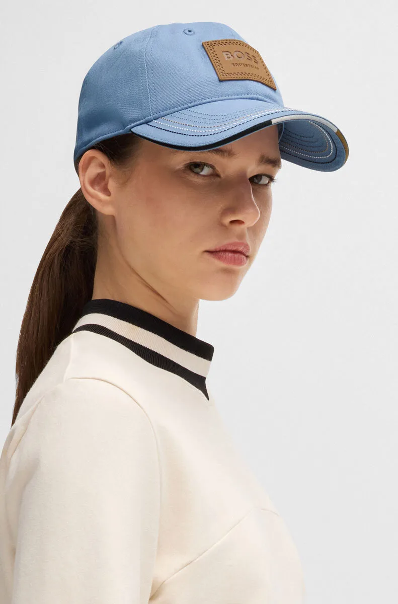Equestrian Cap LEATHER VINTAGE PATCH riviera 57 - BOSS - FashionsVida