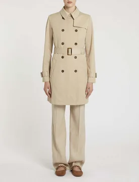 Trench color sabbia in tessuto tecnico dal fit regolare - Marella - FashionsVida