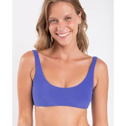 Top de bikini deportivo liso con relleno
