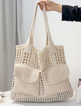 Nuevo bolso de playa de gran capacidad y estilo hueco para mujer, perfecto para la playa, vacaciones y uso diario, esencial para viajes, festivales, r