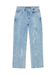 Discovery Loose denim pants jeans gamba dritta con grafiche laser - medium blue