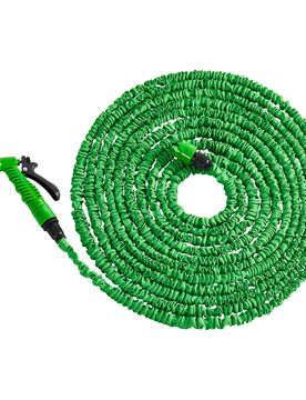 Flexibler Gartenschlauch + Gratis Sprühkopf gruen