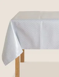 Dotted Wipe Clean Tablecloth Grey Mix