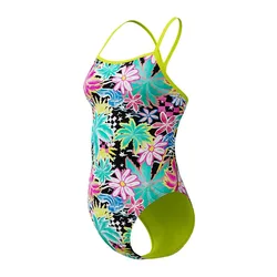 Fl Printed V-back 2.0 Swimsuit Tropicana / Black UK 30 Women