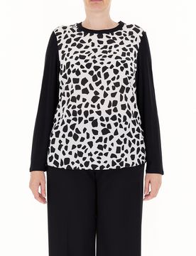 Blusa misto seta NERO M