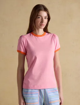 Pure Cotton Jersey T-Shirt Pink female - Joules - FashionsVida