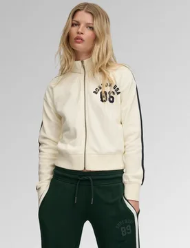 Superdry Damen Athletic Applique Trainingsjacke White - Größe: 34 - 79.99 - FashionsVida