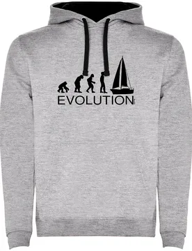 Evolution Sail Two-colour Hoodie Heather Grey / Black 2XL Men - Kruskis - FashionsVida