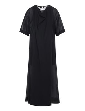 Abito midi drappeggiato trasparente