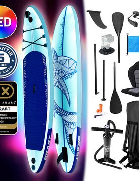 SUP Board aufblasbar LED SHARK 320 blue