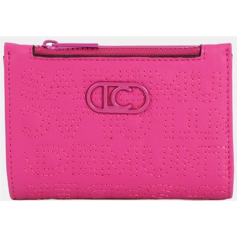 Monedero de mujer con logo en pespuntes y múltiples compartimentos - Lola Casademunt - FashionsVida