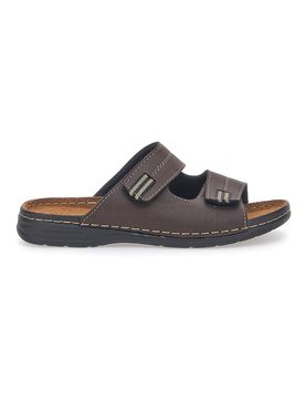 Ciabatte Marroni Con Plantare in Vera Pelle 612 44