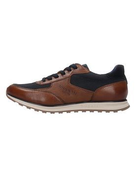 Sneakers marroni e blu in pelle con lacci 335A021P41696341 44