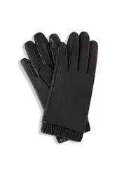 Women's Black Real Leather Gloves Size: Medium/Large - Black - Size: M/L