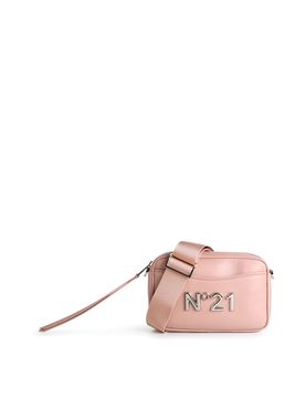 Borsa in ecopelle con logo argentato