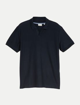 Polohemd aus strukturiertem Ottoman-Stoff Schwarz M