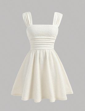 Vestido casual y elegante para adolescentes, vestido camisero mini de línea A con textura de punto en los hombros y el busto, color azul marino, con