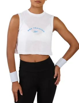 T-shirt Sans Manches Lux Cropped Graphic White M
