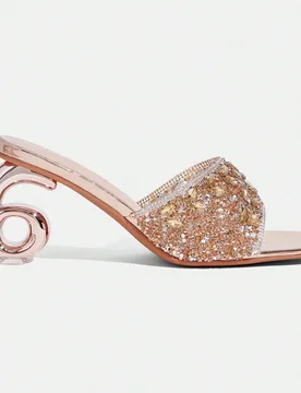 Tacones altos de lujo elegantes con pedrería para mujer, sandalias de tacón alto con pedrería, que muestran elegancia, estilos versátiles y de mod - Shein - FashionsVida