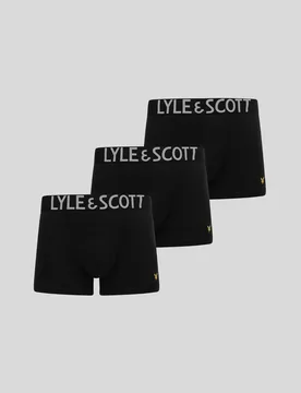 Men's Trunk with Wide Satin Waistband in Black - Lyle & Scott - FashionsVida