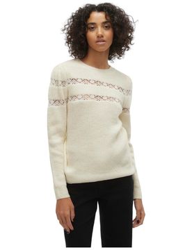 Pullover panna con ricami Ea Lace 10310975