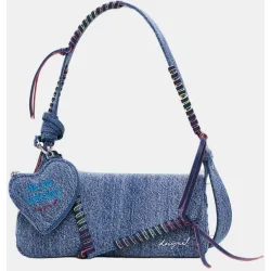 Bolso mediano denim corazón