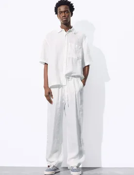 Linen Jogger Trousers (Size: ) - Pull&bear - FashionsVida