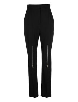 Pantaloni in lana con zip