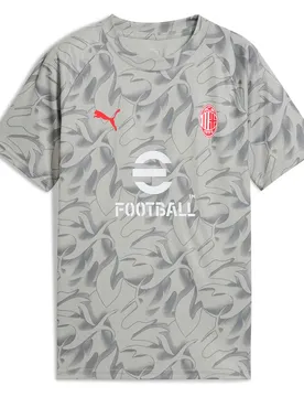 T-shirt Manches Courtes Junior Avant-match Ac Milan 25/26 Smokey Grey / White 9-10 Années Garçon,Fille