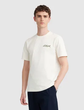 Mens Ecru Amesbury Graphic T-Shirt - Size Medium - Farah - FashionsVida