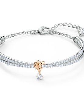 Bracciale rigido Lifelong Heart, Cuore, Bianco, Mix di finiture OS