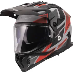 Casco Moto Adventure MX702 PIONEER II BLOCK Grigio Rosso taglia 2X