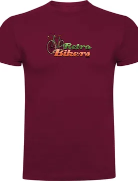 Maglietta A Maniche Corte Retro Bikers Dark Red - Kruskis - FashionsVida