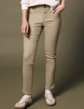 Street One Coated Slim Fit Hose female Beige